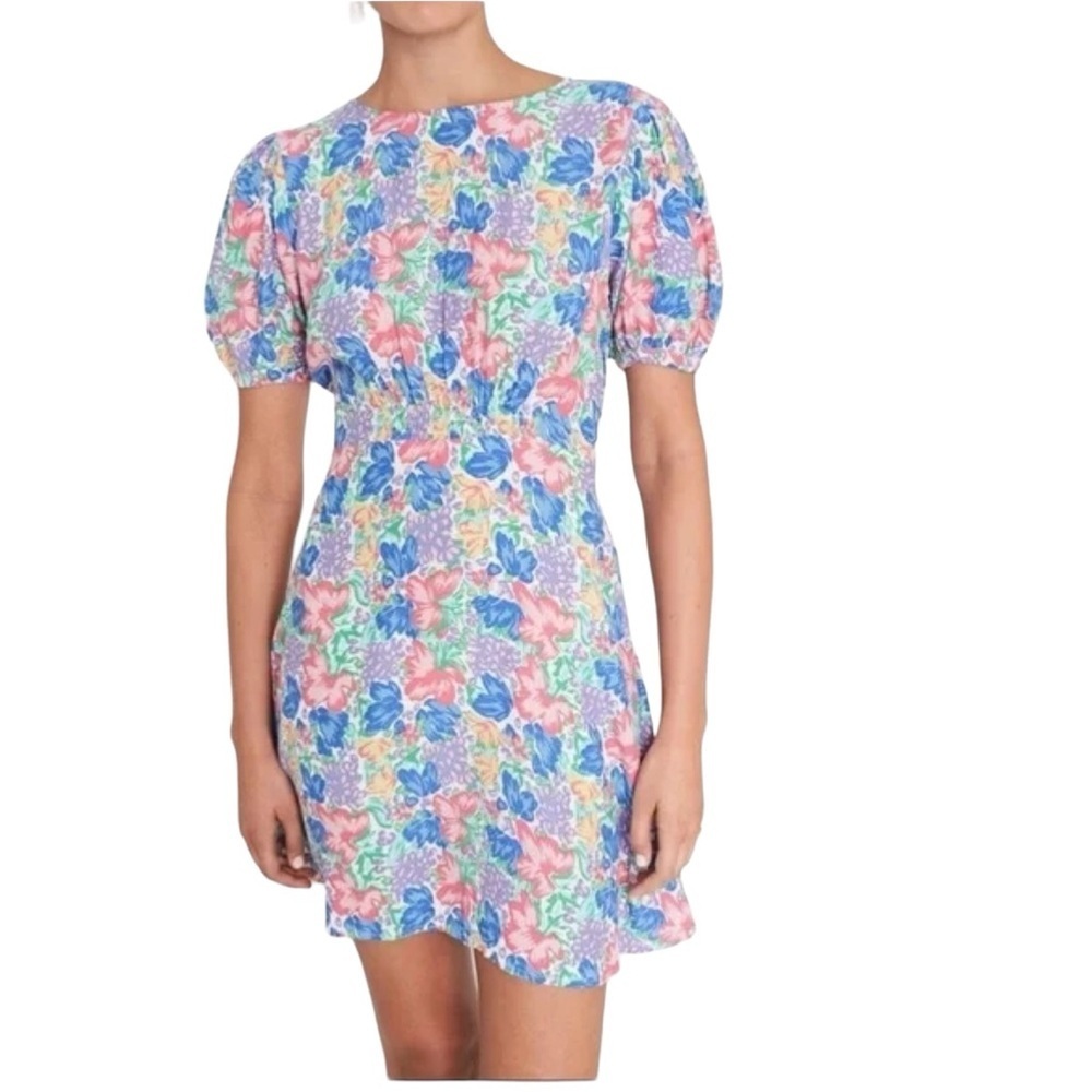 Faithful the Brand floral puff sleeve mini dress size 10 excellent condition